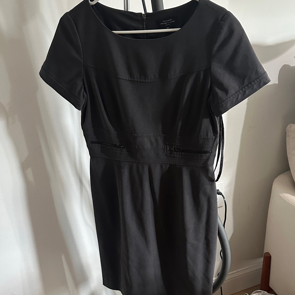 Tahari Black Mini Dress with Short Sleeves